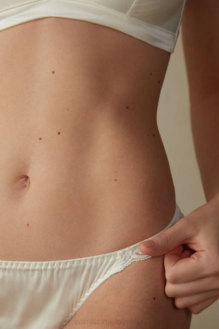 Intimissimi ženske 2127-prašno bela spodnje perilo 2R8X1129 svilene in čipkaste vrvice