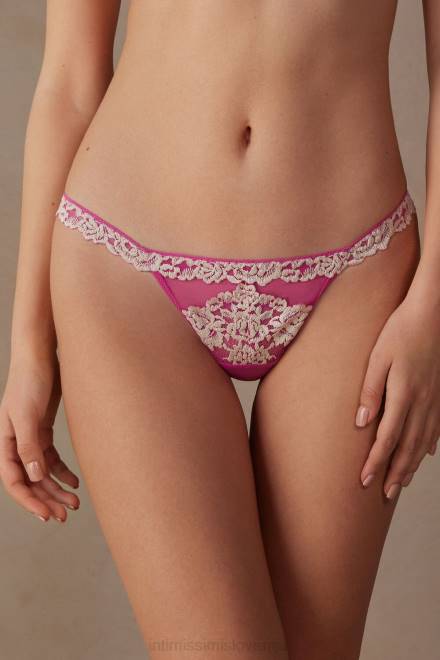 Intimissimi ženske 213j-valentinovo roza/slonokoščena spodnje perilo 2R8X973 tangice z lepimi cvetlicami s stranskimi naramnicami