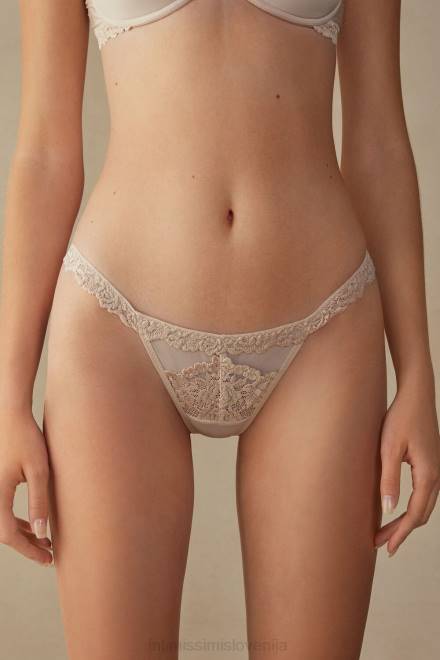 Intimissimi ženske 2280-roza svila spodnje perilo 2R8X1017 tangice z lepimi cvetlicami s stranskimi naramnicami