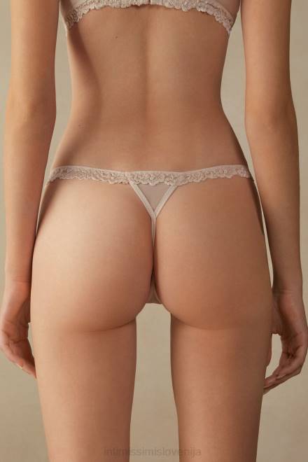 Intimissimi ženske 2280-roza svila spodnje perilo 2R8X1017 tangice z lepimi cvetlicami s stranskimi naramnicami