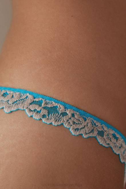 Intimissimi ženske 233j-digitalno turkizna/slonokoščena spodnje perilo 2R8X967 tangice z lepimi cvetlicami s stranskimi naramnicami