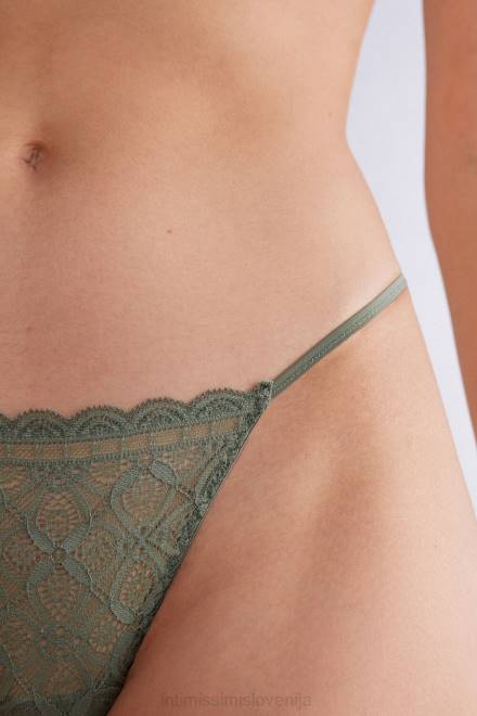 Intimissimi ženske 344j-žalvija zelena spodnje perilo 2R8X909 čipkaste tangice s stranskimi naramnicami