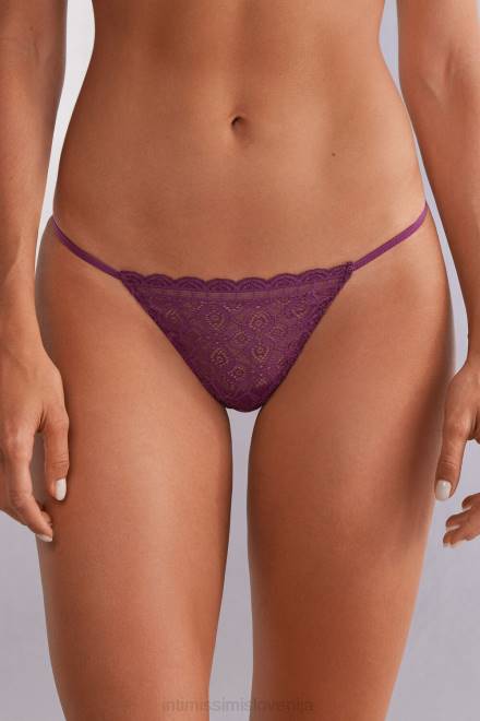 Intimissimi ženske 345j-vijolično vino spodnje perilo 2R8X905 čipkaste tangice s stranskimi naramnicami