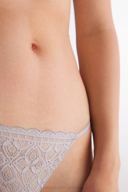 Intimissimi ženske 347j-ledeno siva spodnje perilo 2R8X897 čipkaste tangice s stranskimi naramnicami