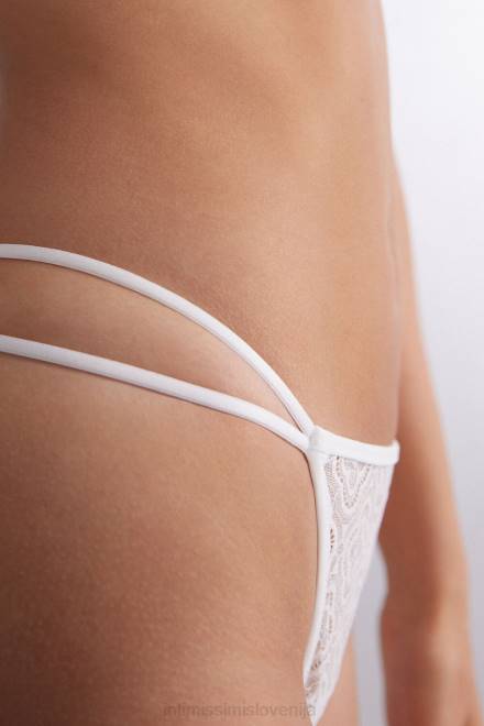Intimissimi ženske 352j-bianco perla spodnje perilo 2R8X889 folk & delicious tangice s stranskimi naramnicami
