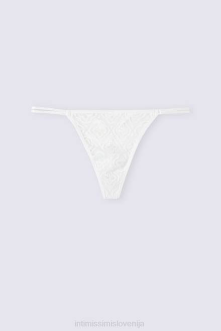 Intimissimi ženske 352j-bianco perla spodnje perilo 2R8X889 folk & delicious tangice s stranskimi naramnicami