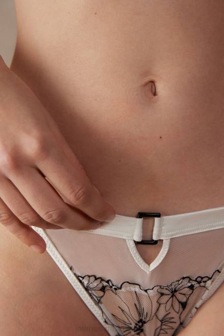 Intimissimi ženske 4718-prah bela/črna spodnje perilo 2R8X959 tangice pure joy s stranskimi naramnicami