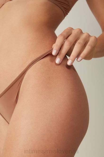 Intimissimi ženske 502i-temno bež spodnje perilo 2R8X1097 ultralahka vrvica iz mikrovlaken s stranskimi naramnicami