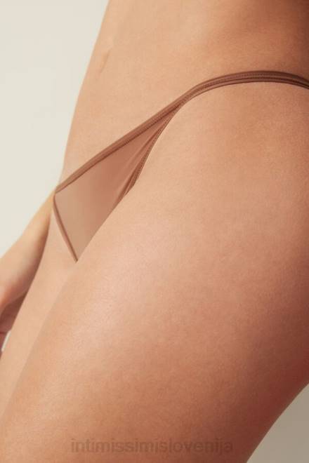 Intimissimi ženske 502i-temno bež spodnje perilo 2R8X1097 ultralahka vrvica iz mikrovlaken s stranskimi naramnicami