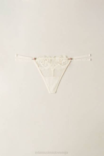 Intimissimi ženske 612i-vanilija slonokoščena spodnje perilo 2R8X943 tangice z vonjem vrtnic s stranskimi naramnicami