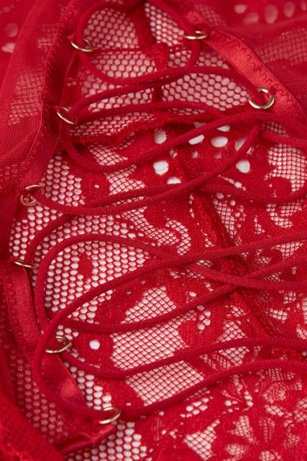 Intimissimi ženske 9888-rdeč pečatni vosek oblačila 2R8X1206 sinful fantasies bodi iz čipke in tila