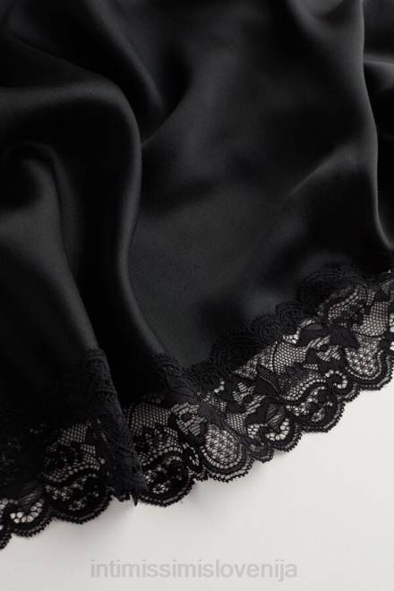 Intimissimi ženske 019-črna oblačila 2R8X1253 svilen kombinezon s čipkastim vstavkom