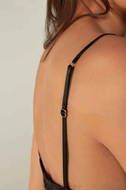 Intimissimi ženske 019-črna oblačila 2R8X1254 midi dolgi svileni copati