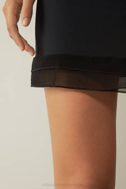 Intimissimi ženske 019-črna oblačila 2R8X1257 nastavek iz mikrovlaken z žoržetom