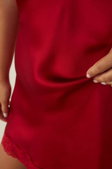 Intimissimi ženske 1473-rdeča oblačila 2R8X1246 svilen kombinezon s čipkastim vstavkom