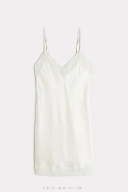 Intimissimi ženske 2127-prašno bela oblačila 2R8X1244 svilen kombinezon s čipkastim vstavkom