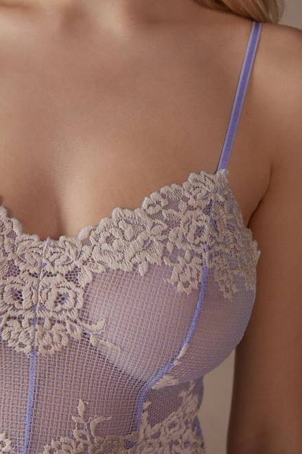 Intimissimi ženske 214j-sladka sivka/slonovina oblačila 2R8X1217 lepe rožice babydoll