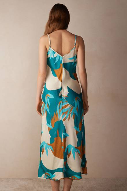 Intimissimi ženske 241j-tisk poletnih vzdušij oblačila 2R8X1214 dolge majice iz viskoznega satena za poletne vzdušje