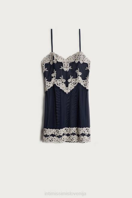 Intimissimi ženske 347i-globoko modra/vanilija oblačila 2R8X1243 lepe rožice babydoll