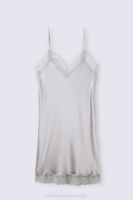 Intimissimi ženske 347j-ledeno siva oblačila 2R8X1207 svilen kombinezon s čipkastim vstavkom