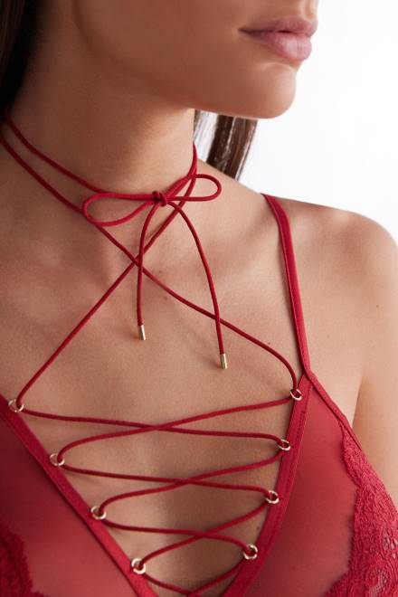 Intimissimi ženske 9888-rdeč pečatni vosek oblačila 2R8X1212 grešne fantazije iz čipke in tila babydoll