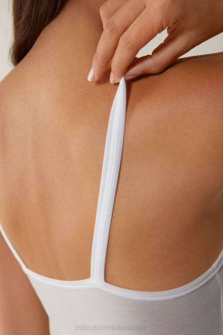 Intimissimi ženske 001-bela oblačila 2R8X1385 ultralahek bodi iz bombažnega telovnika Supima