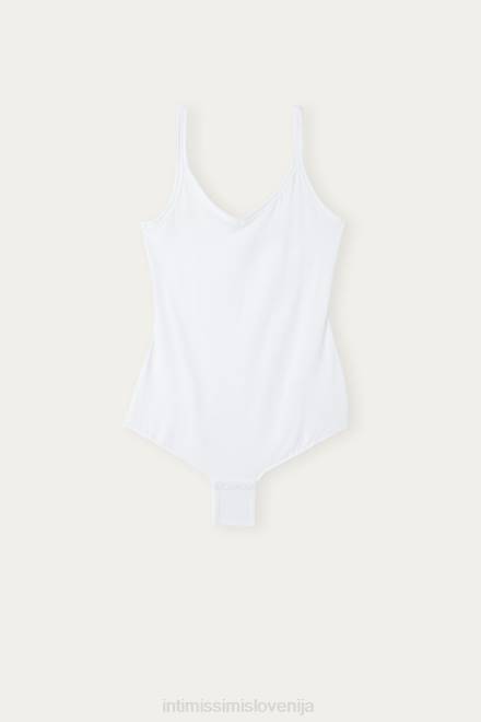 Intimissimi ženske 001-bela oblačila 2R8X1385 ultralahek bodi iz bombažnega telovnika Supima