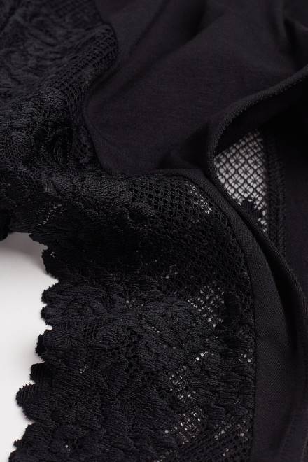 Intimissimi ženske 019-črna oblačila 2R8X1376 telo z v-izrezom z lepimi rožami