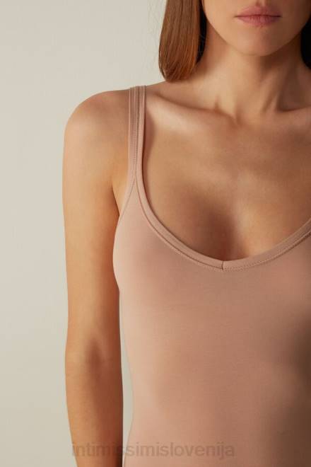 Intimissimi ženske 044-nežno bež oblačila 2R8X1403 ultralahek bodi iz bombažnega telovnika Supima