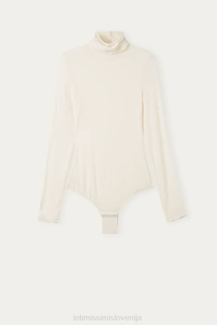 Intimissimi ženske 231i-naravna vanilija oblačila 2R8X1382 ultralahek modal z ohišjem z visokim ovratnikom iz kašmirja