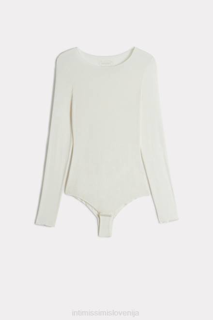 Intimissimi ženske 231i-naravna vanilija oblačila 2R8X1430 bodi z dolgimi rokavi iz modala in kašmirja