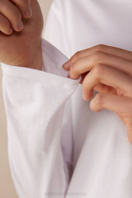 Intimissimi ženske 001-bela oblačila 2R8X1323 prevelik bombažni top z dolgimi rokavi Supima