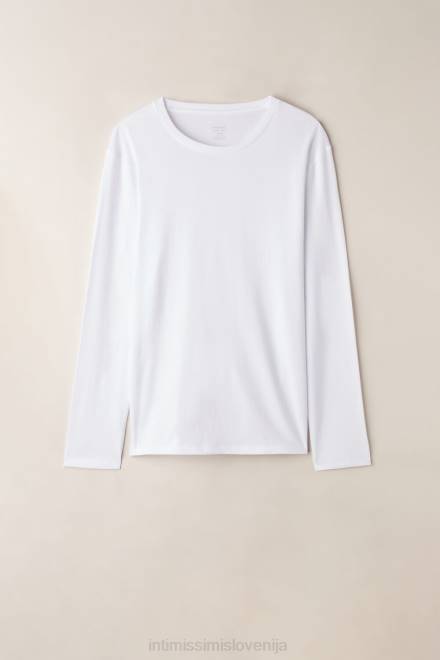 Intimissimi ženske 001-bela oblačila 2R8X1323 prevelik bombažni top z dolgimi rokavi Supima