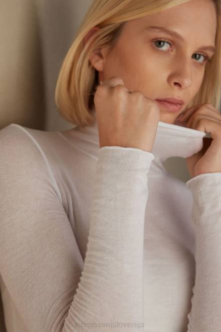 Intimissimi ženske 001-bela oblačila 2R8X1353 modalni ultralahki top z visokim ovratnikom iz kašmirja