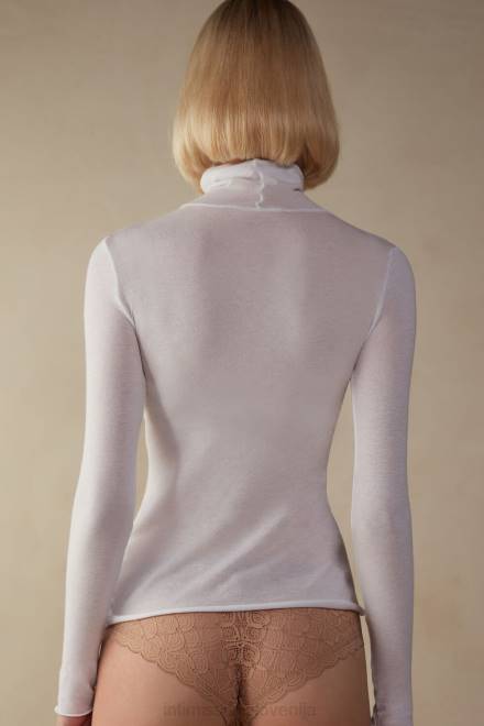 Intimissimi ženske 001-bela oblačila 2R8X1353 modalni ultralahki top z visokim ovratnikom iz kašmirja