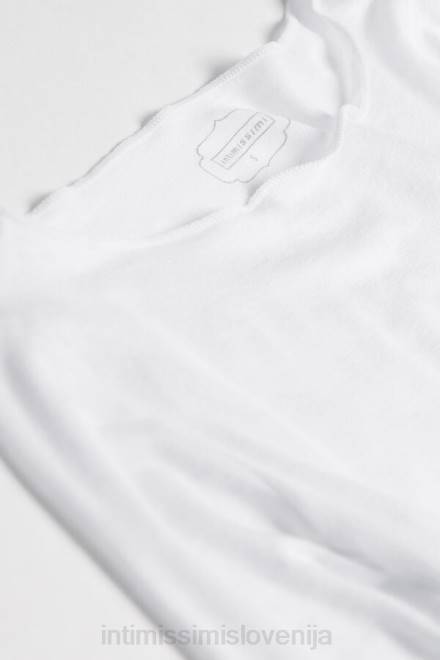 Intimissimi ženske 001-bela oblačila 2R8X1407 Ultralahek pulover iz modalnega kašmirja z ladjastim izrezom