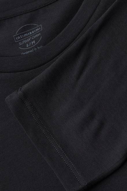 Intimissimi ženske 019-črna oblačila 2R8X1322 prevelik bombažni top z dolgimi rokavi Supima