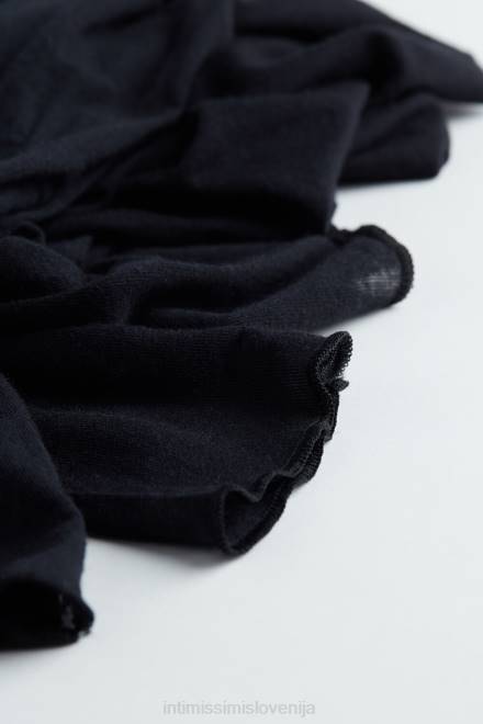 Intimissimi ženske 019-črna oblačila 2R8X1447 modalni ultralahki top z visokim ovratnikom iz kašmirja