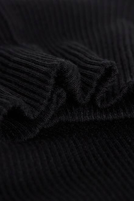 Intimissimi ženske 019-črna oblačila 2R8X1448 cevasti top z dolgimi rokavi in ​​visokim ovratnikom iz volne in svile