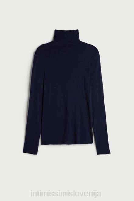 Intimissimi ženske 1467-intenzivno modra oblačila 2R8X1262 modalni ultralahki top z visokim ovratnikom iz kašmirja