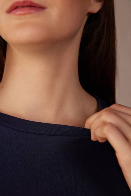 Intimissimi ženske 1467-intenzivno modra oblačila 2R8X1321 prevelik bombažni top z dolgimi rokavi Supima