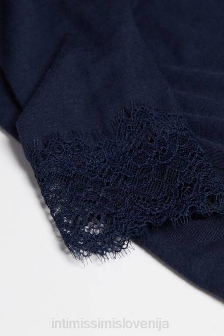 Intimissimi ženske 1467-intenzivno modra oblačila 2R8X1417 modalna ultralahka dolga čipkasta srajca iz kašmirja