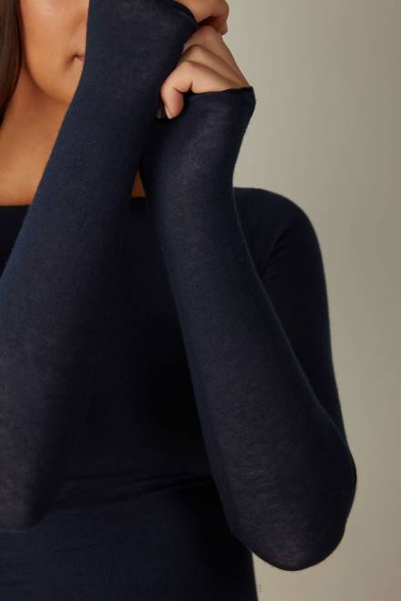 Intimissimi ženske 1467-intenzivno modra oblačila 2R8X1438 Ultralahek pulover iz modalnega kašmirja z ladjastim izrezom