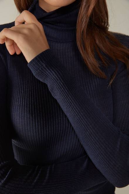 Intimissimi ženske 1467-intenzivno modra oblačila 2R8X1444 cevasti top z dolgimi rokavi in ​​visokim ovratnikom iz volne in svile