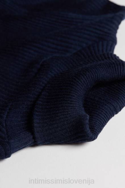 Intimissimi ženske 1467-intenzivno modra oblačila 2R8X1444 cevasti top z dolgimi rokavi in ​​visokim ovratnikom iz volne in svile