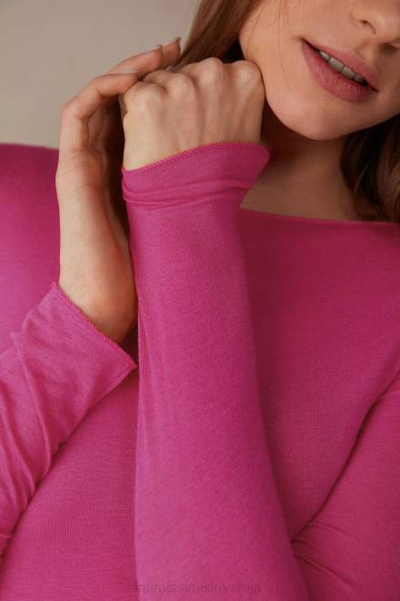 Intimissimi ženske 206j-valentinovo roza oblačila 2R8X1335 Ultralahek pulover iz modalnega kašmirja z ladjastim izrezom