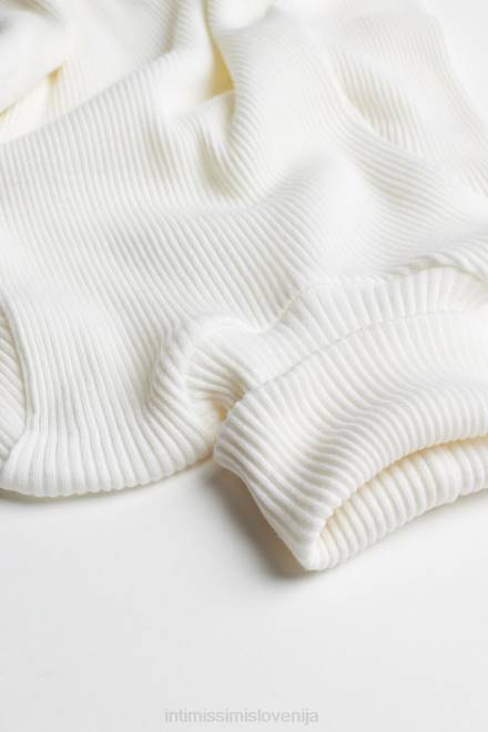 Intimissimi ženske 2127-prašno bela oblačila 2R8X1446 cevasti top z dolgimi rokavi in ​​visokim ovratnikom iz volne in svile