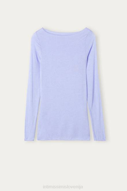 Intimissimi ženske 212j-sladka sivka oblačila 2R8X1333 Ultralahek pulover iz modalnega kašmirja z ladjastim izrezom