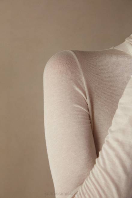 Intimissimi ženske 231i-naravna vanilija oblačila 2R8X1261 modalni ultralahki top z visokim ovratnikom iz kašmirja