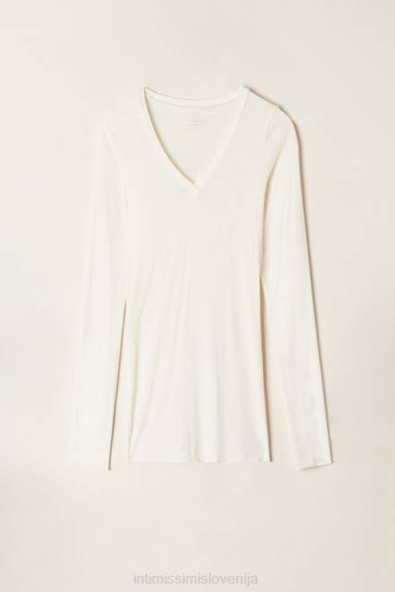 Intimissimi ženske 231i-naravna vanilija oblačila 2R8X1351 ultralahek modal z zgornjim delom z v-izrezom iz kašmirja